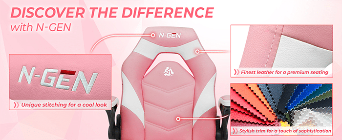 Finest Leather: Pink Gaming Chair

